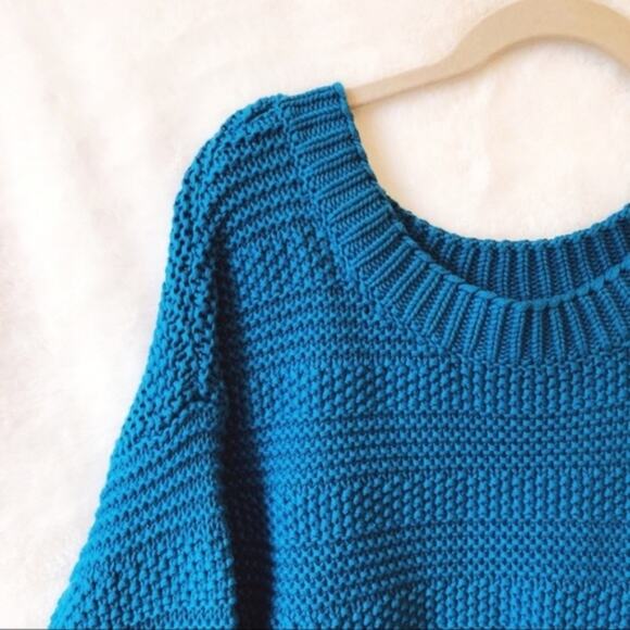 LOFT Blue Stitch Stripe Sweater - Picture 5 of 7